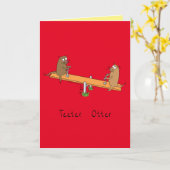 Carte Funny Otter Teeter Kids (Fleur jaune)