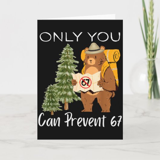 Carte Funny Outdoor Bear Wild Number Six Seven Pun (Devant)