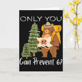 Carte Funny Outdoor Bear Wild Number Six Seven Pun (Fleur jaune)