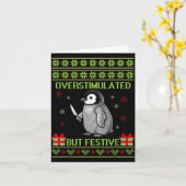 Carte Funny Overstimulated But Festive Christmas Ugly Pe (Fleur jaune)