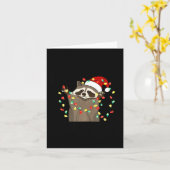 Carte Funny Overstimulated But Festive Raccoon Christmas (Fleur jaune)