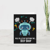 Carte Funny Overthinking Robot Beep Boop Moment (Devant)