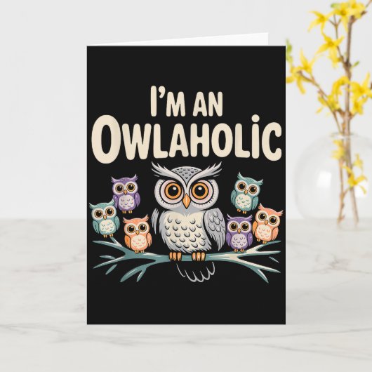 Carte Funny Owl Design For Men Women Boys Girls Toddlers (Fleur jaune)