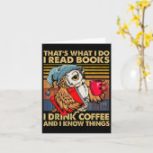 Carte Funny Owl That's What I Do I Read Books I Drink Co (Fleur jaune)