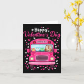 Carte Funny Owls School Bus Driver Happy Valentines Day (Fleur jaune)
