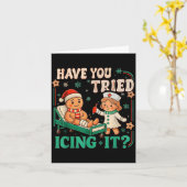 Carte Funny Pain Scale Have You Tried Icing It Gingerbre (Fleur jaune)