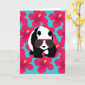 Carte Funny Panda Bear Beach Bum Cool Lunettes de soleil (Fleur jaune)