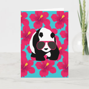 Carte Funny Panda Bear Beach Bum Cool Lunettes de soleil