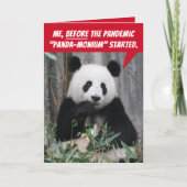 Carte Funny Panda Before and After Pandemic (Devant)