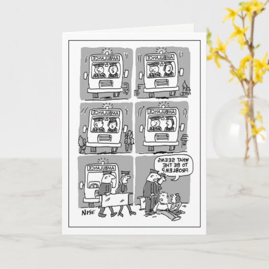 Carte Funny Paramedic Card (Fleur jaune)