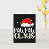 Carte Funny Pawpaw Claus Christmas Pajamas Santa (Fleur jaune)