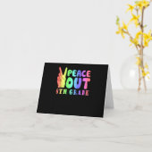 Carte Funny Peace Out 8e année (Fleur jaune)