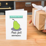 Carte Funny "Pear-fect" N'Importe Quel Âge Anniversaire<br><div class="desc">Envoyez un message d'anniversaire spécial avec cette drôle de "Pear-fect" toute carte d'anniversaire d'âge. Le design simple est composé d'une poire de dessin animé avec le libellé "Wishing you a Pear-fect Birthday!". Vous pouvez facilement modifier le libellé à l'avant de la carte en utilisant la case "personnaliser ce modèle". L'intérieur...</div>