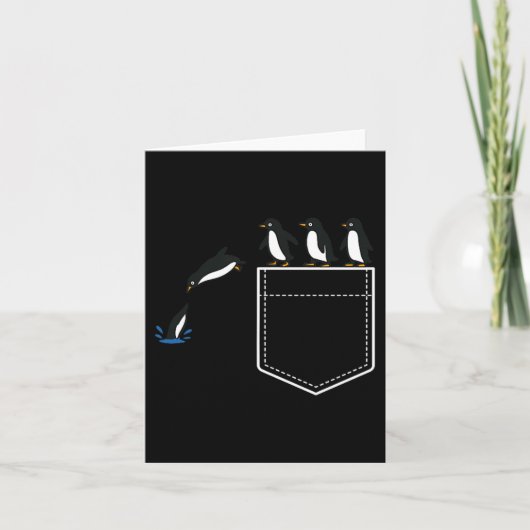 Carte Funny Penguin Cket Cute Diving Penguin Animal Love (Devant)