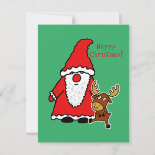 Carte Funny Père Noël avec l'orignal