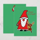 Carte Funny Père Noël avec l'orignal (Devant / Derrière)