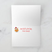 Carte Funny Père Noël Chat Neige Joyeux Catmas de Noël (Intérieur)