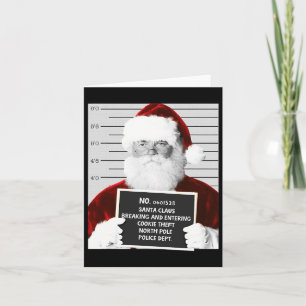 Carte Funny Père Noël Mugshot Père Noël emprisonné Noël