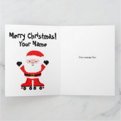 Carte Funny Père Noël sur les patins à rouleaux Noël (Intérieur)