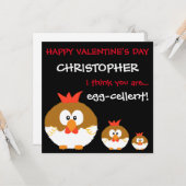 Carte Funny Personnalisé Poulet Valentines Jour (Devant/Arrière en situation)