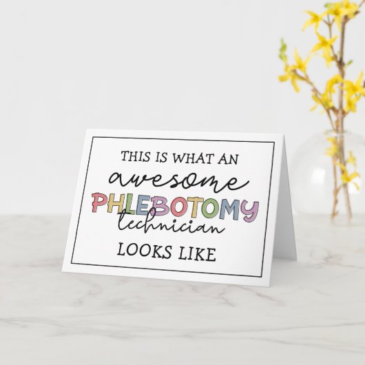 Carte Funny Phlebotomy Technicien génial PBT (Fleur jaune)