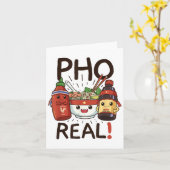 Carte Funny Pho Threads Co. Fun Vietnamese Pho Noodle So (Fleur jaune)
