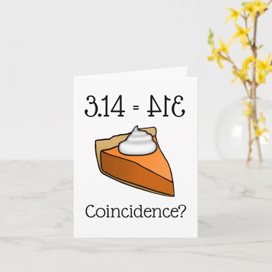 Carte Funny Pi Day 3.14 Equals Pie Greeting (Fleur jaune)