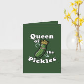 Carte Funny pickle Queen customizable (Fleur jaune)