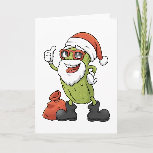 Carte Funny Pickle Santa Claus (Devant)