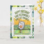 Carte Funny Pickleball Birthday Card (Fleur jaune)
