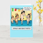 Carte Funny Pin the Tail on Donkey Birthday (Fleur jaune)