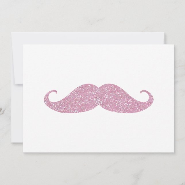 Carte Funny Pink Bling Mustache (Devant)