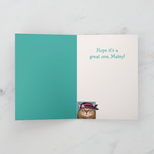Carte Funny Pirate Chat Anniversaire (Intérieur)