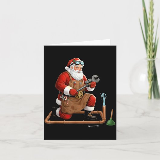 Carte Funny Plumber Santa Christmas Graphic (Devant)