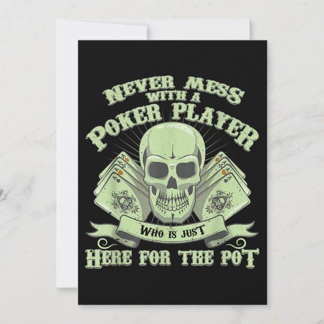 Carte Funny poker | Never Mess With A Poker (Devant)
