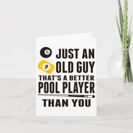 Carte Funny Pool T Shirt Just An Old Guy Billiards Cadea (Devant)