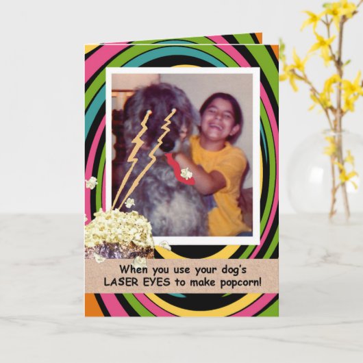 Carte Funny Popcorn (Fleur jaune)