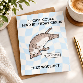 Carte Funny printable cat birthday