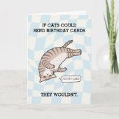 Carte Funny printable cat birthday (Devant)
