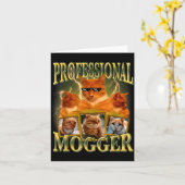 Carte Funny Professional Mogger Cat Meme Mewing Looksmax (Fleur jaune)