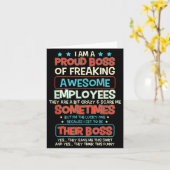 Carte Funny Proud Boss Employee Appreciation Office Men  (Fleur jaune)