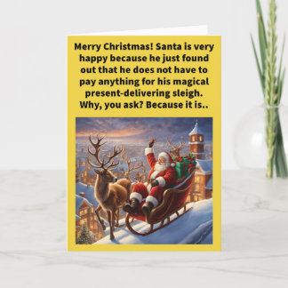 Carte Funny Pun à la maison Joyeux Noël