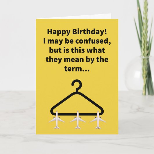Carte Funny Pun Avion Hanger Joyeux Anniversaire (Devant)