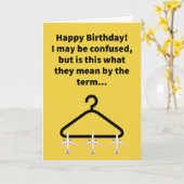 Carte Funny Pun Avion Hanger Joyeux Anniversaire (Fleur jaune)