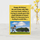 Carte Funny Pun Avoid the Copse Happy Birthday (Fleur jaune)