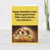 Carte Funny Pun Bee Heureuse Sainte-Valentin de la mine (Devant)