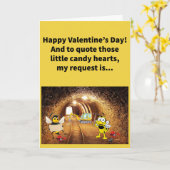 Carte Funny Pun Bee Heureuse Sainte-Valentin de la mine (Fleur jaune)