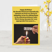 Carte Funny Pun Bernadette Happy Birthday (Fleur jaune)