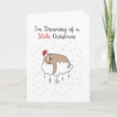 Carte Funny Pun Christmas Card - Punny Holidays Sloth (Devant)