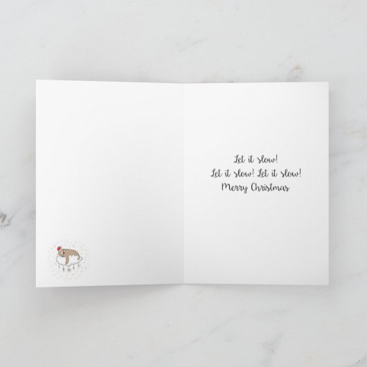 Carte Funny Pun Christmas Card - Punny Holidays Sloth (Intérieur)